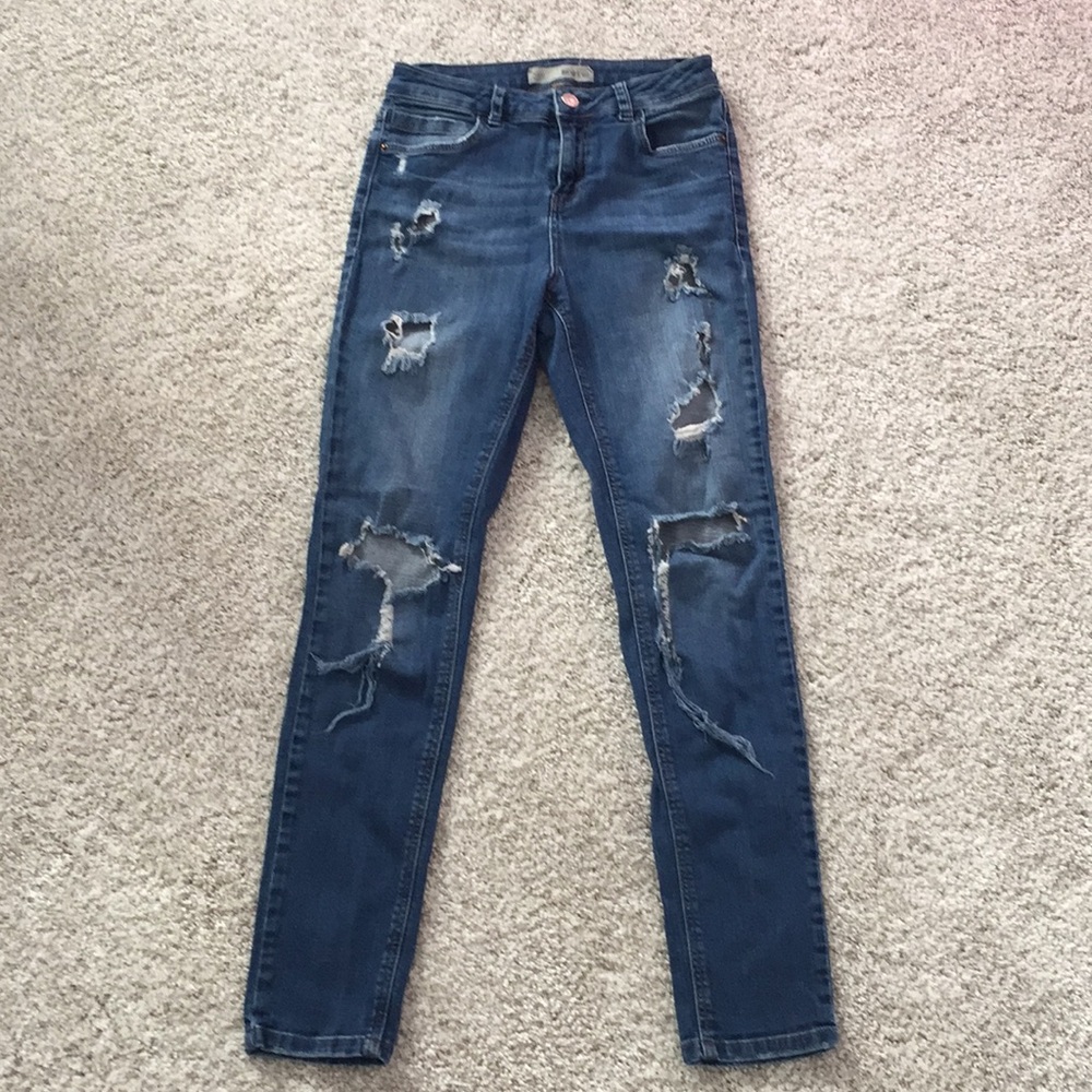 Women’s Distressed High Waisted Skinny Jeans